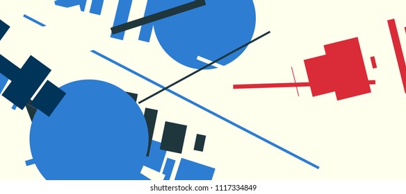 An abstract composition consisting of chaotically scattered geometric elements. Vector illustration of a style of supermatism. Creative retro poster. The image format is suitable for printing on a mug