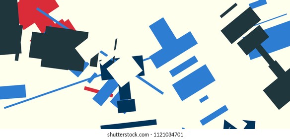 An abstract composition consisting of chaotically scattered geometric elements. Vector illustration of a style of supermatism. Creative retro poster