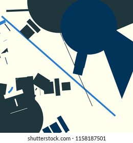 An abstract composition consisting of chaotically scattered geometric elements. Vector illustration of a style of supermatism. Creative retro poster.