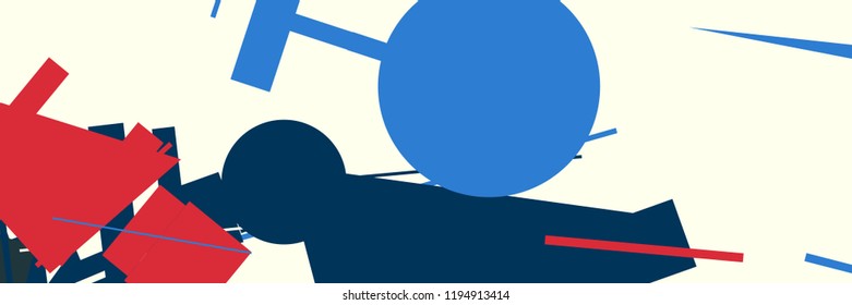 An abstract composition consisting of chaotically scattered geometric elements. Vector illustration of a style of supermatism. Creative retro poster.
