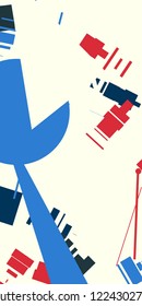 An abstract composition consisting of chaotically scattered geometric elements. Vector illustration of a style of supermatism. Creative retro poster.