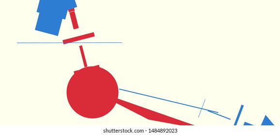 An abstract composition consisting of chaotically scattered geometric elements. Vector illustration of a style of supermatism. Creative retro poster. The image format is suitable for printing on a mug