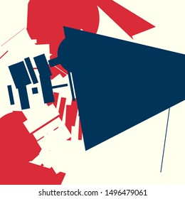 An abstract composition consisting of chaotically scattered geometric elements. Vector illustration of a style of supermatism. Creative retro poster.