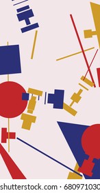 An abstract composition consisting of chaotically scattered geometric elements. Vector illustration of a style of supermatism