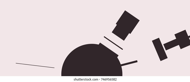 An abstract composition consisting of chaotically scattered geometric elements. Vector illustration of a style of supermatism