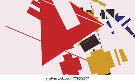 An abstract composition consisting of chaotically scattered geometric elements. Vector illustration of a style of supermatism