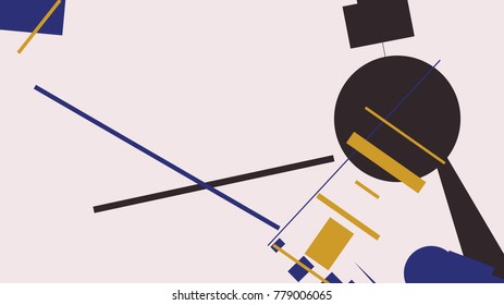 An abstract composition consisting of chaotically scattered geometric elements. Vector illustration of a style of supermatism