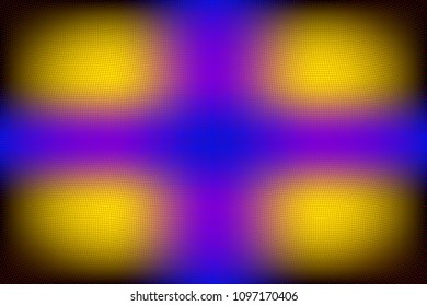 Abstract composition consisting of a grid of thin, colored, curved lines on a color gradient background. Vector image.
