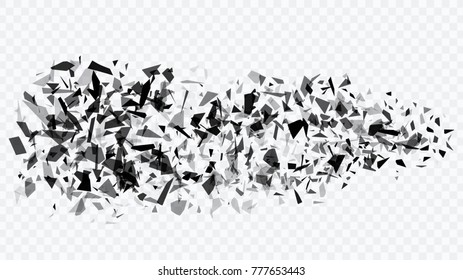 Abstract composition of cosmic dust and explosion. vector illustration isolated on a transparent background