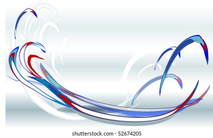 abstract composition with curls