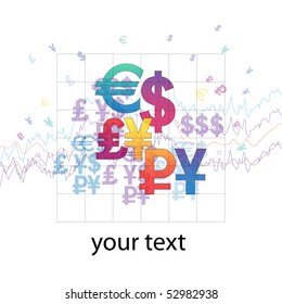 Abstract composition with the currency symbol to save as eps 10