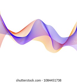 Abstract composition of curved lines on a white background. The vector image.