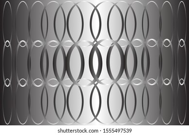 Abstract composition of curved, swirling, colored, interwoven lines on a dark,  gradient background. Vector image.