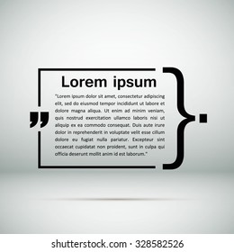 Abstract composition, description static picture, info icon, marketing phrase note, business sentence background, geometric textbox surface, quotation block, remark elements, EPS10 vector illustration