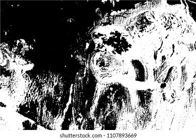 Abstract composition for design elements. Black and white painting on canvas with brush strokes. Abstract art background. Vector.