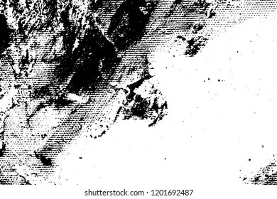 Abstract composition for design elements. Black and white painting on canvas with brush strokes. Abstract art background. Vector.