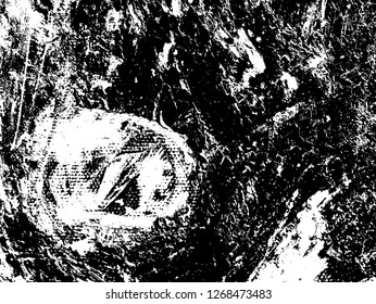 Abstract composition for design elements. Black and white painting on canvas with brush strokes. Abstract art background. Vector.