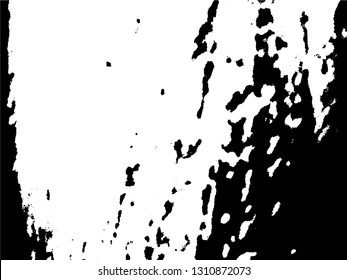 Abstract composition for design elements. Black and white painting on canvas with brush strokes. Abstract art background. Vector.