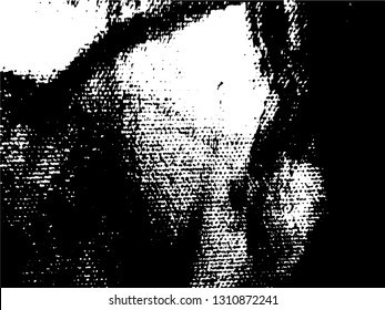 Abstract composition for design elements. Black and white painting on canvas with brush strokes. Abstract art background. Vector.