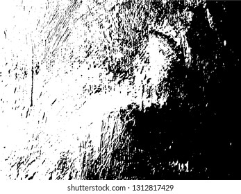 Abstract composition for design elements. Black and white painting on canvas with brush strokes. Abstract art background. Vector.