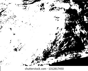 Abstract composition for design elements. Black and white painting on canvas with brush strokes. Abstract art background. Vector.