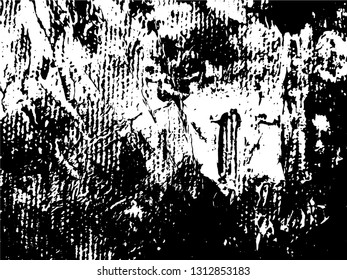 Abstract composition for design elements. Black and white painting on canvas with brush strokes. Abstract art background. Vector.