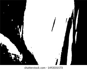 Abstract composition for design elements. Black and white painting on canvas with brush strokes. Abstract art background. Vector. Light Distressed Background. Ink Print Distress Background. Grunge art