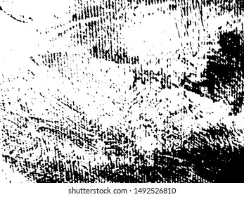 Abstract composition for design elements. Black and white painting on canvas with brush strokes. Abstract art background. Vector. Light Distressed Background. Ink Print Distress Background. Grunge art