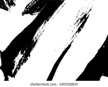 Abstract composition for design elements. Black and white painting on canvas with brush strokes. Abstract art background. Vector. Light Distressed Background. Ink Print Distress Background. Grunge art