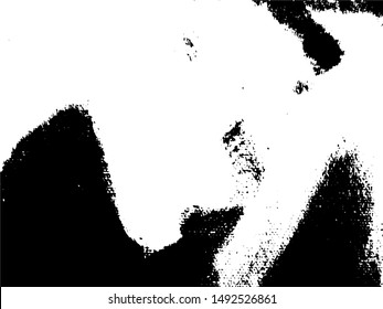 Abstract composition for design elements. Black and white painting on canvas with brush strokes. Abstract art background. Vector. Light Distressed Background. Ink Print Distress Background. Grunge art