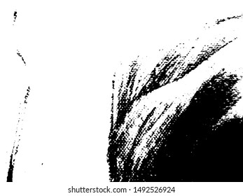 Abstract composition for design elements. Black and white painting on canvas with brush strokes. Abstract art background. Vector. Light Distressed Background. Ink Print Distress Background. Grunge art