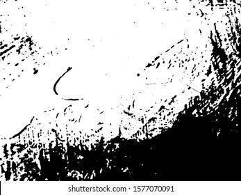 Abstract composition for design elements. Black and white painting on canvas with brush strokes. Abstract art background. Vector. Light Distressed Background. Ink Print Distress Background. Grunge art
