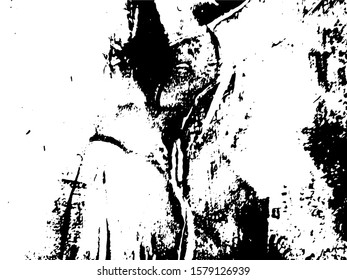 Abstract composition for design elements. Black and white painting on canvas with brush strokes. Abstract art background. Vector. Light Distressed Background. Ink Print Distress Background. Grunge art