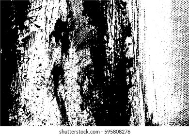 Abstract composition for design elements. Black and white painting on canvas with brush strokes. Abstract art background. Vector.