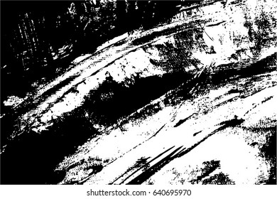 Abstract composition for design elements. Black and white painting on canvas with brush strokes. Abstract art background. Vector.
