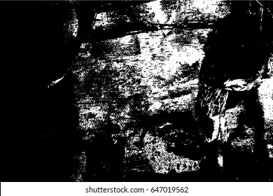 Abstract composition for design elements. Black and white painting on canvas with brush strokes. Abstract art background. Vector.