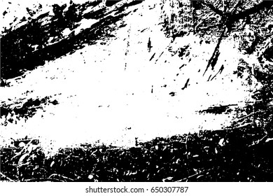 Abstract composition for design elements. Black and white painting on canvas with brush strokes. Abstract art background. Vector.