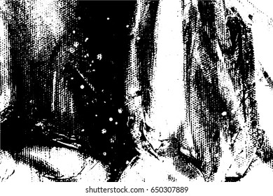 Abstract composition for design elements. Black and white painting on canvas with brush strokes. Abstract art background. Vector.