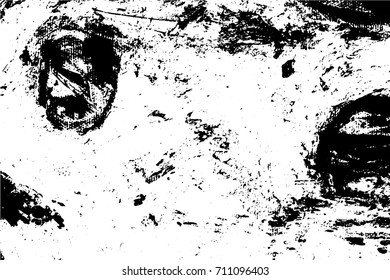 Abstract composition for design elements. Black and white painting on canvas with brush strokes. Abstract art background. Vector.