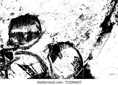 Abstract composition for design elements. Black and white painting on canvas with brush strokes. Abstract art background. Vector.