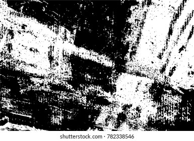 Abstract composition for design elements. Black and white painting on canvas with brush strokes. Abstract art background. Vector.