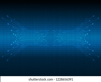 Abstract composition digital style. with shapes, Lines, Dots and Slanting lines for Circuit boards elements on dark blue background. Vector illustration for your business.