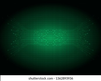Abstract composition digital style. with shapes, Lines, Dots and Slanting lines for Circuit boards elements on dark green background. Vector illustration for your business.