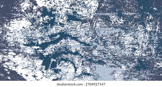 Composição abstrata O domínio do azul escuro, cinza e branco cria uma forte impressão grunge