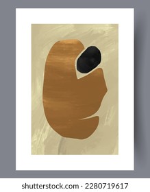 Abstract composition elegant boho wall art print. Contemporary decorative background with boho. Wall artwork for interior design. Printable minimal abstract composition poster.