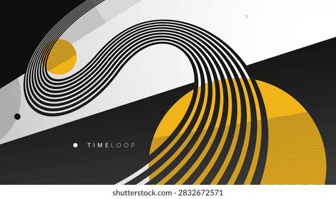 Abstract composition expressing energy, impulse and forward movement through flowing lines and rhythmic elements, creating a sense of power, speed and active transformation.