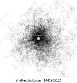 Abstract composition of fading lines and dots. Stranger walker modeling. Generative art. Vector design element for technology and computer science illustration.