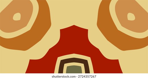 Composición Abstractas con tonos terrosos y Formas orgánicas