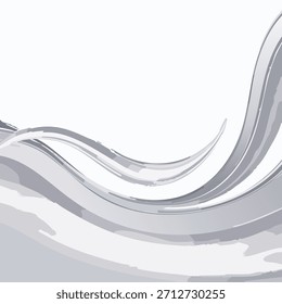 Composición Abstractas con pinceladas fluidas en tonos de azul y gris. La Imagen evoca una sensación de movimiento contra un fondo blanco.