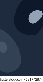 Abstract composition featuring large navy blue background with overlapping rounded oval shapes in lighter blue tones and soft edges.